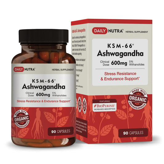DailyNutra KSM-66 Ashwagandha bottle supports daily calm and steady energy.