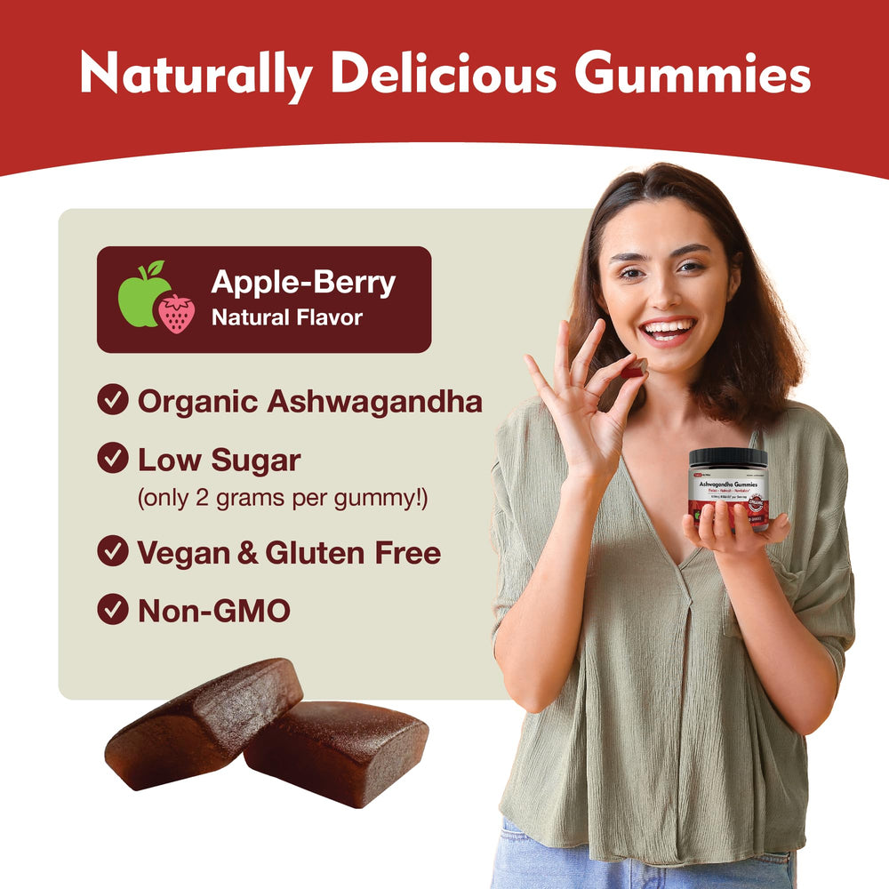 Close-up of DailyNutra gummies highlighting organic roots for daily wellness.