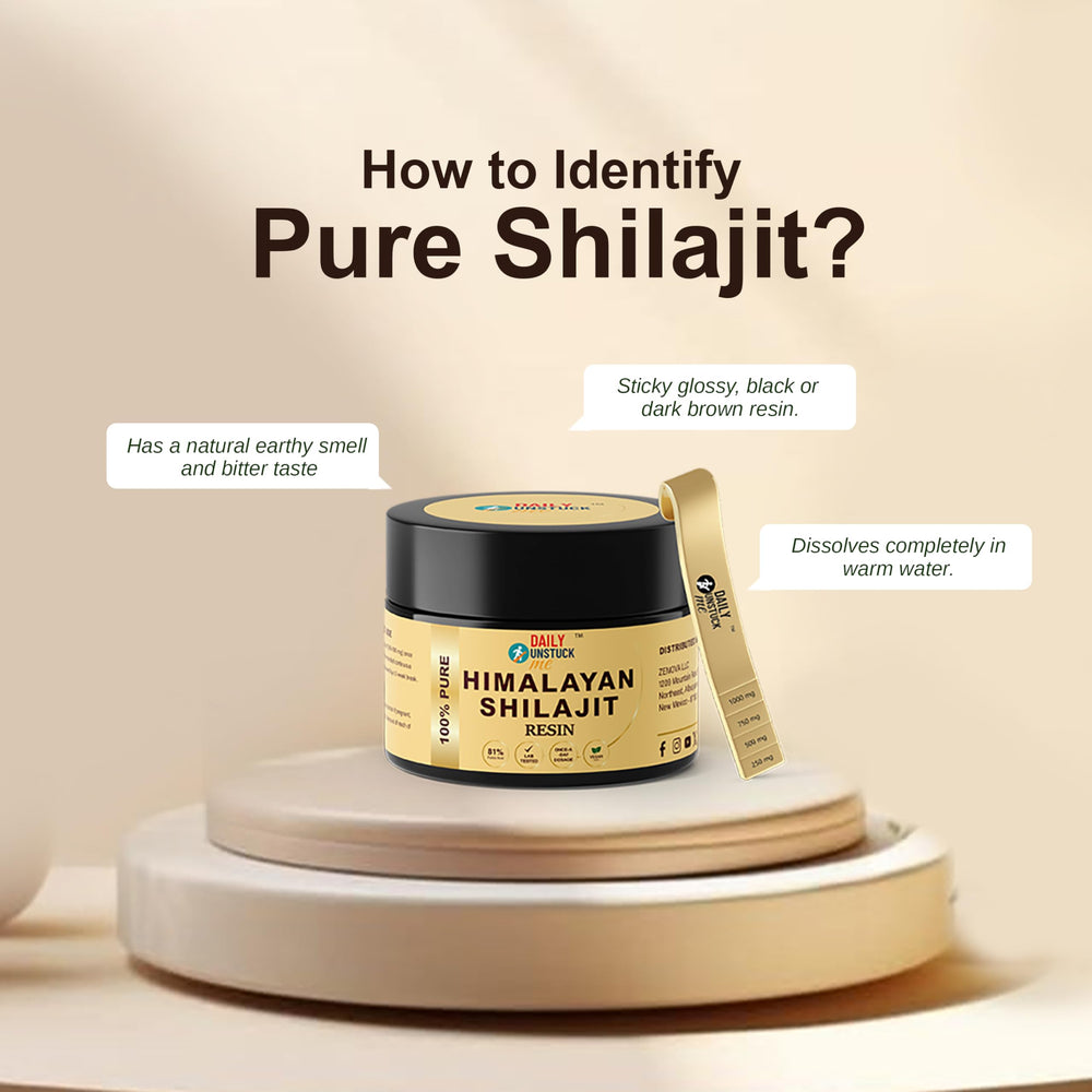 Daily Unstuck Me Shilajit resin dissolving in tea for everyday integration