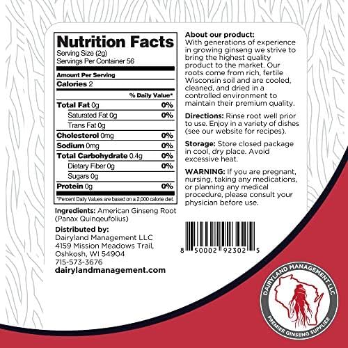Quality-control seal on Dairyland Wisconsin ginseng package