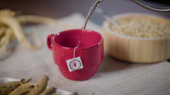 Dairyland American Ginseng Tea Bags back-label highlights non-GMO and gluten-free.