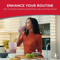Dairyland Red Panax Ginseng Powder added to a smoothie for natural energy.