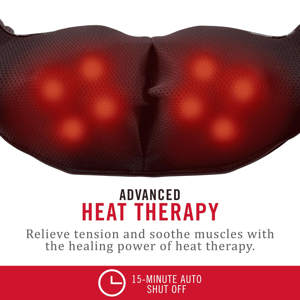Full body massager with ergonomic design fits neck, shoulders, back and waist