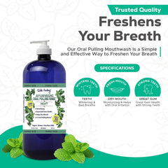 Dale Audrey mouthwash pour in mint flavor for quick breath refresh.