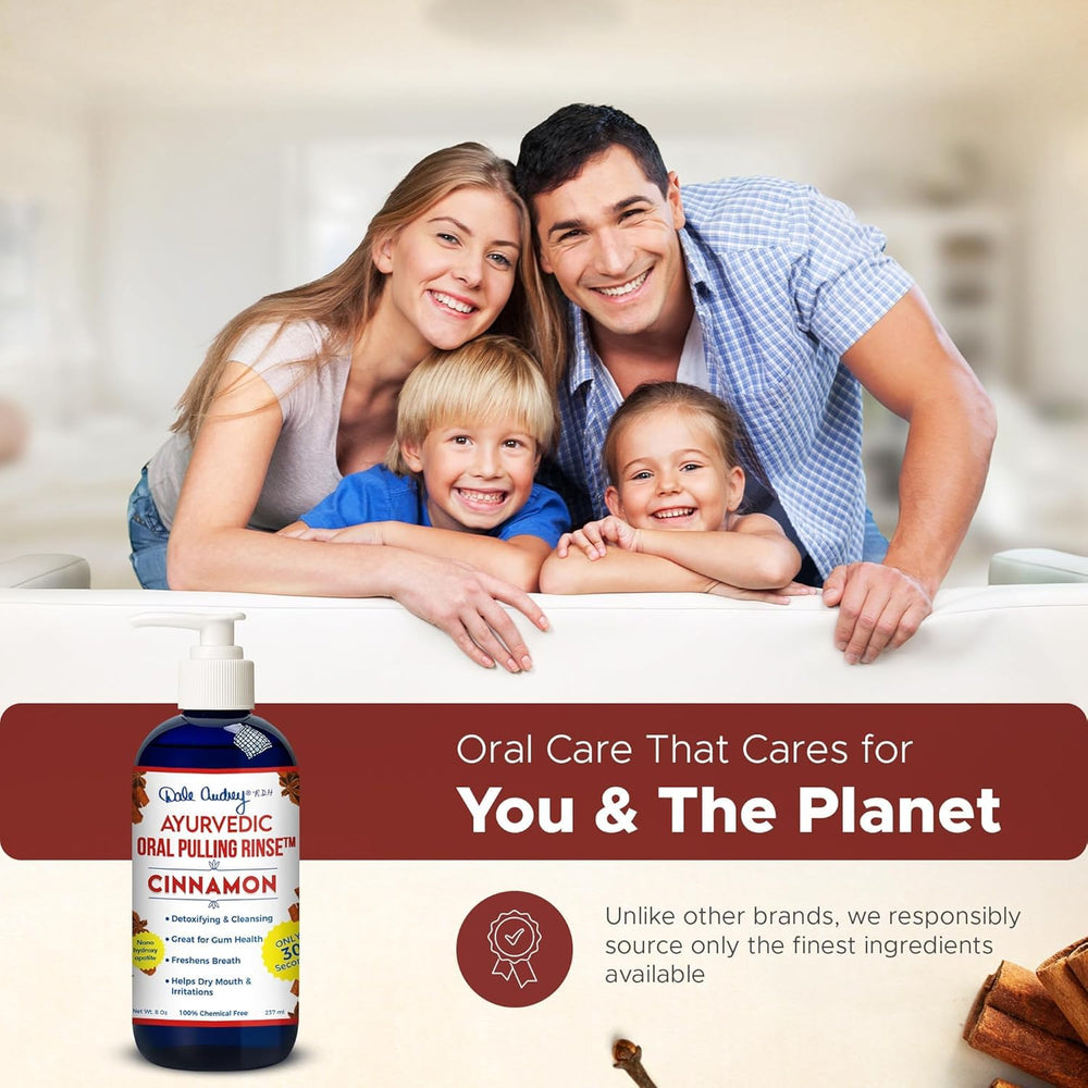 Dale Audrey organic ingredients label signals clean, natural oral care routine.