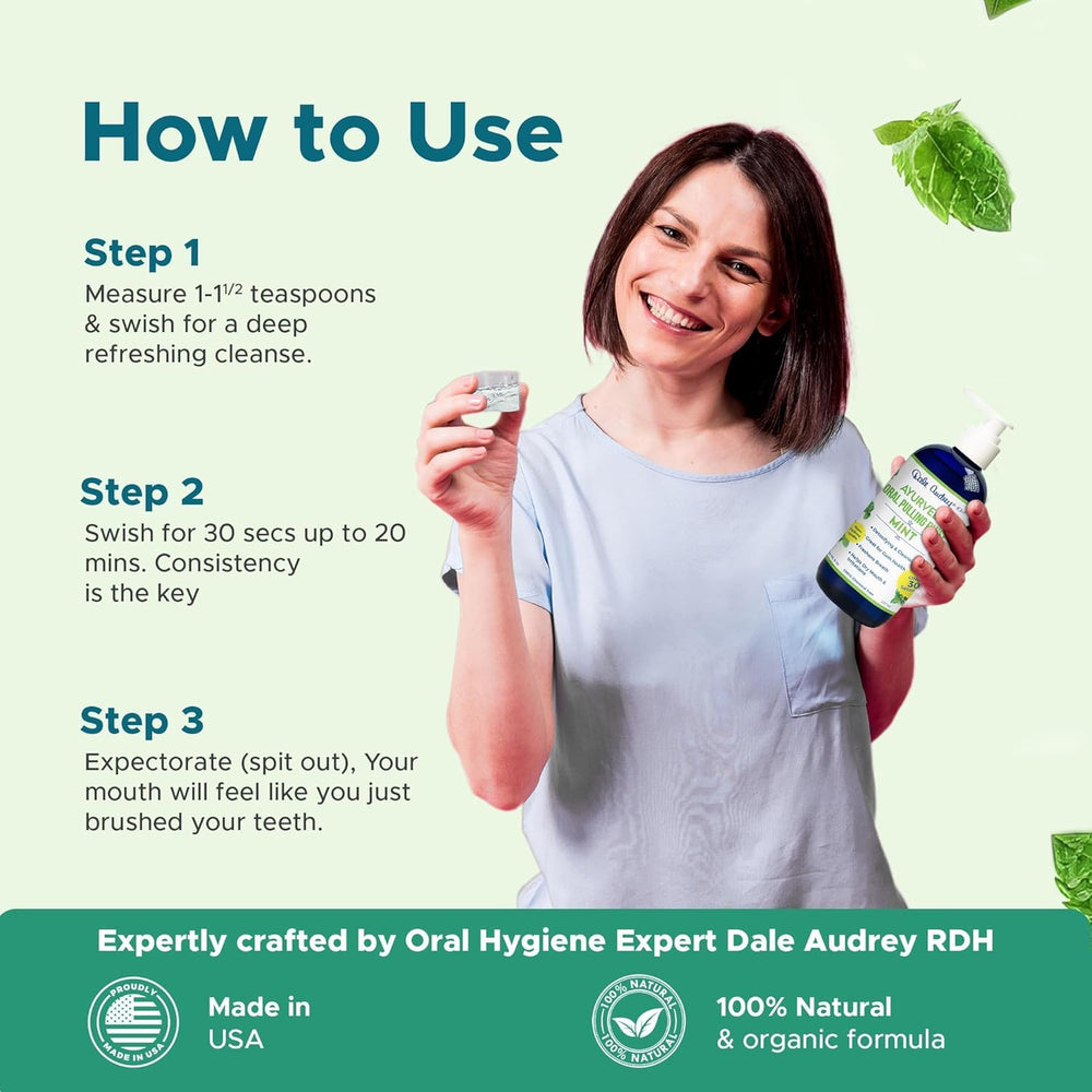 Dale Audrey organic mint oil essentials highlight natural freshness and breath confidence