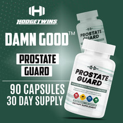 DAMN GOOD Hodge Twins Prostate Guard capsules close-up for daily use.