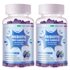 DANEW Pro prebiotic fiber gummies blueberry bottle promotes daily digestive support.