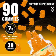 Single gummy piece in bright orange to suggest fruity flavor and chewability