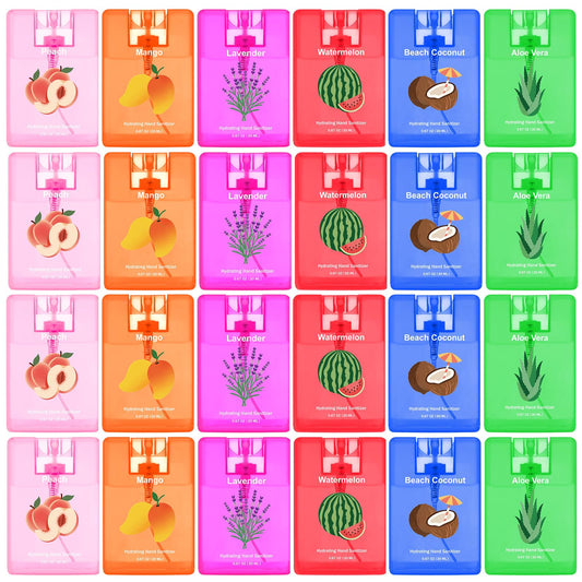 Dansib 24-pcs hand sanitizer spray packaging shown, portable pocket sprays for convenient use.