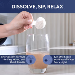 DAO Labs Cool Slumber dissolved in water glass demonstrates quick mix.