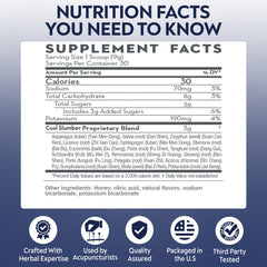 DAO Labs Cool Slumber ingredients label informs about herbal blend.