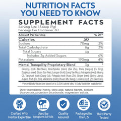 DAO Labs Mental Tranquility label detail emphasizing non-habit forming formula