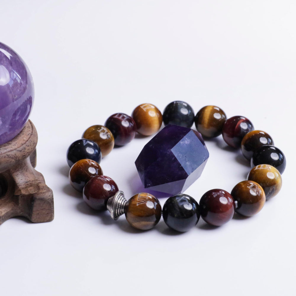 Dare to Mystic tiger eye bracelet with gold bead elevates style and emotional clarity.