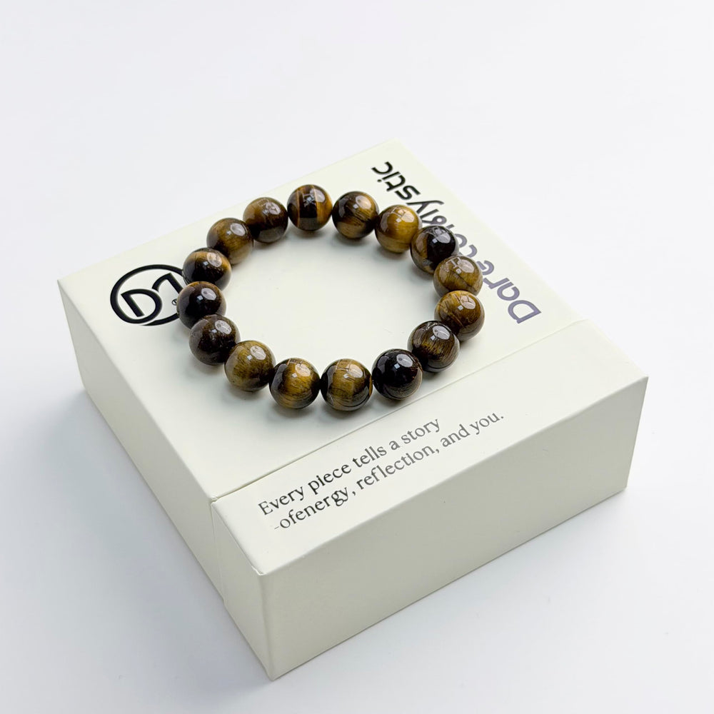 Dare to Mystic Tiger’s Eye Bracelet focus-enhancing energy for mindful moments.