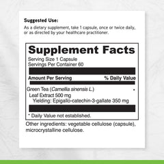 DaVinci Green Tea-70 back label; supplement facts panel.
