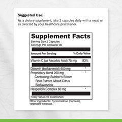 DAVINCI Healthy Veins capsules with vitamin C and diosmin for vascular support.