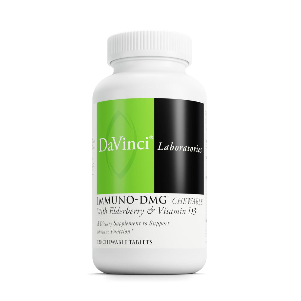 DAVINCI Immuni-DMG elderberry bottle for convenient daily immune support.