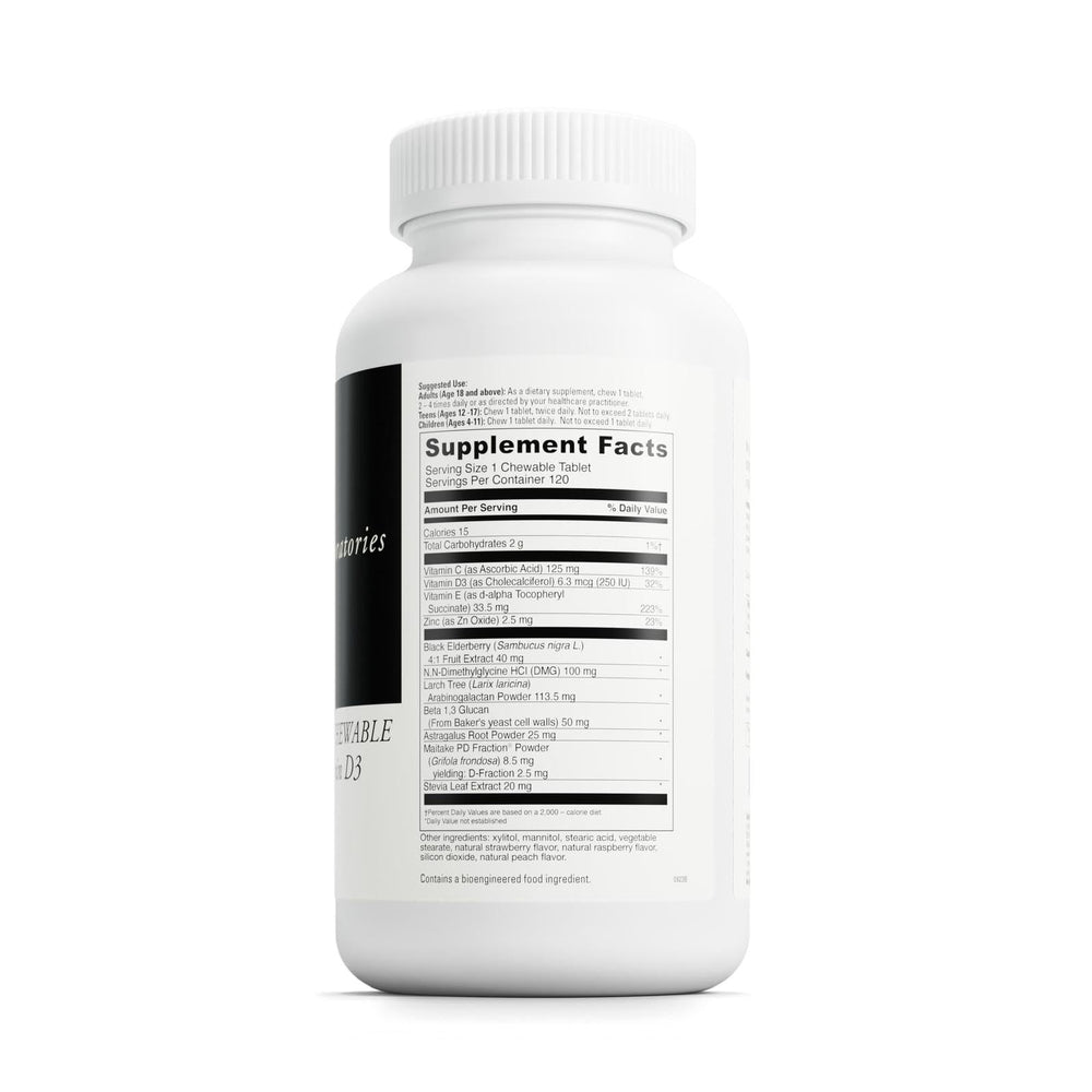 Close-up of Immuni-DMG chewable tablets showing easy-to-take form.