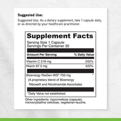 DAVINCI NAD+ Activate capsules close-up focusing on Bioenergy RiaGev-WS blend