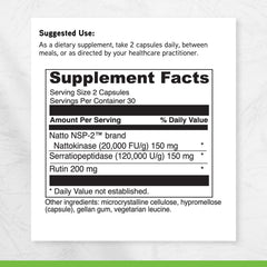 DAVINCI Nattokinase Plus label detail showing antioxidant ingredients