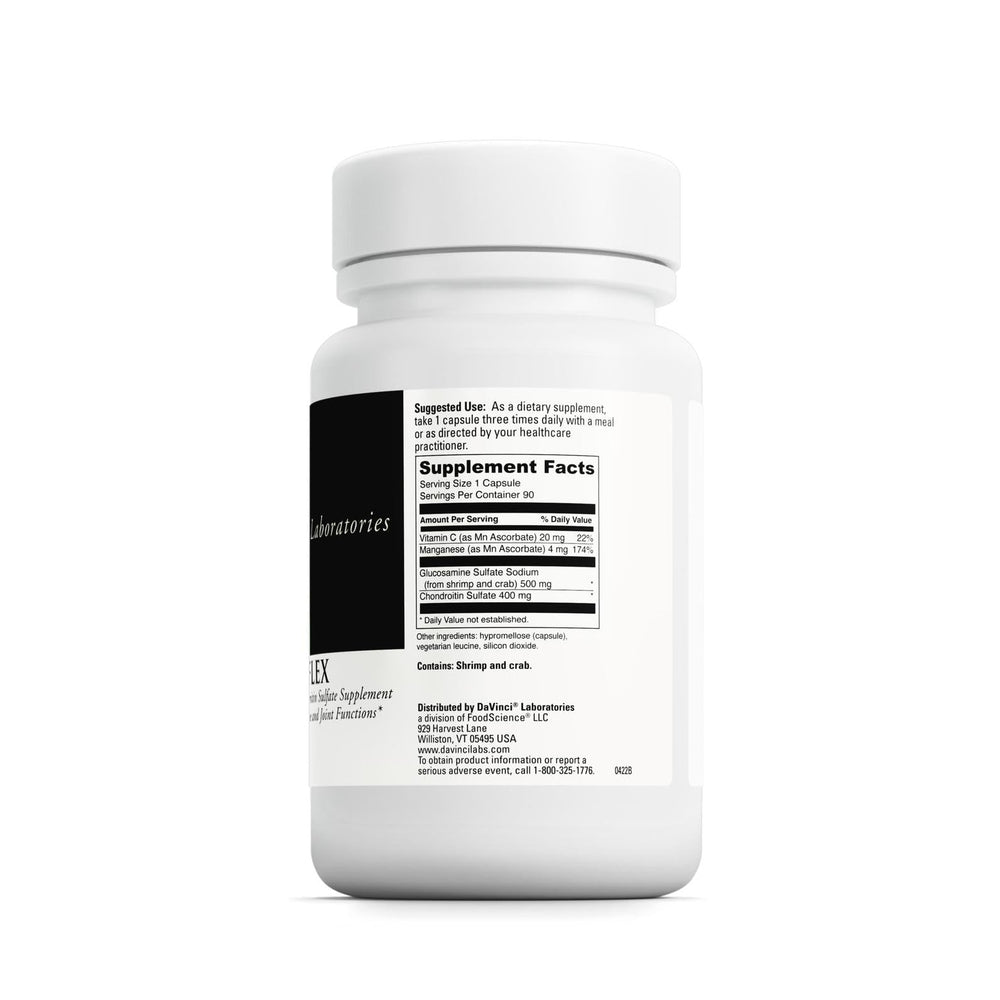 Close-up of DAVINCI Natural Flex capsules showing small, easy-to-swallow tablets for joint comfort.