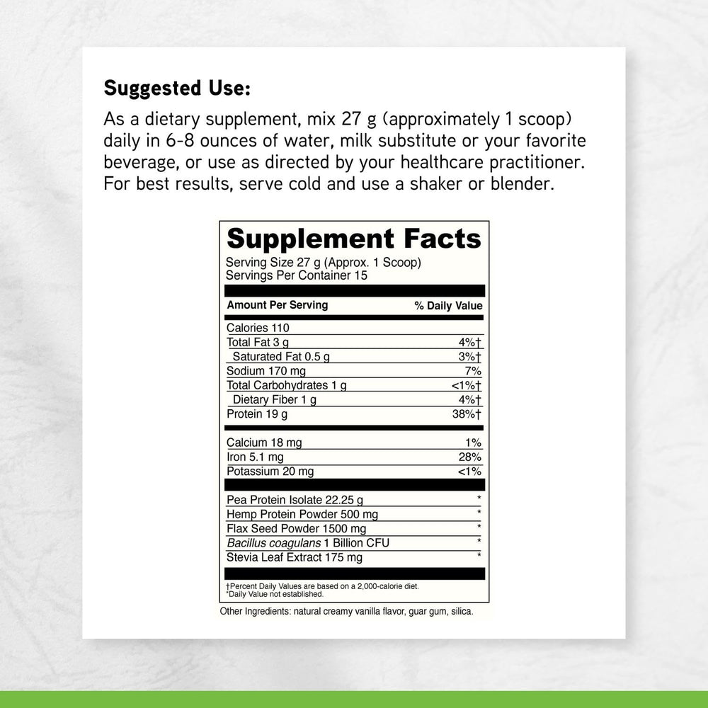 DaVinci Vegan Protein fiber-rich flax and hemp blend boosts fiber in every scoop
