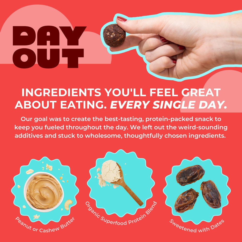 Day Out Protein Snack Balls real ingredients for a wholesome snack.