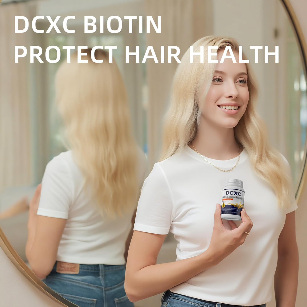 DCXC Biotin Collagen Tablets supporting radiant skin texture and smooth nails