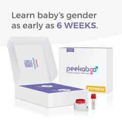 DDC Peekaboo Click Express device on the arm for virtually painless sample collection.