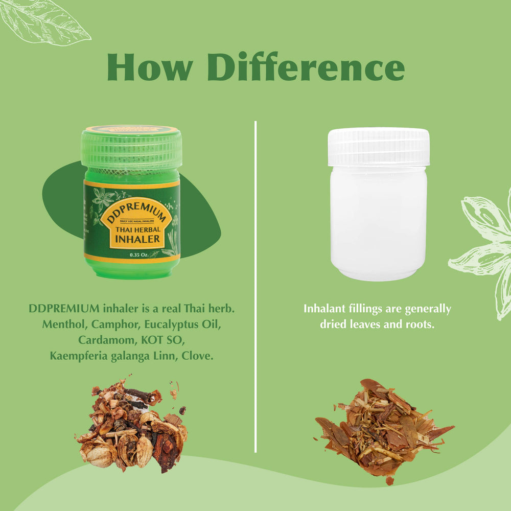 DDPremium herbal ingredients inhaler highlights natural plant-based formula