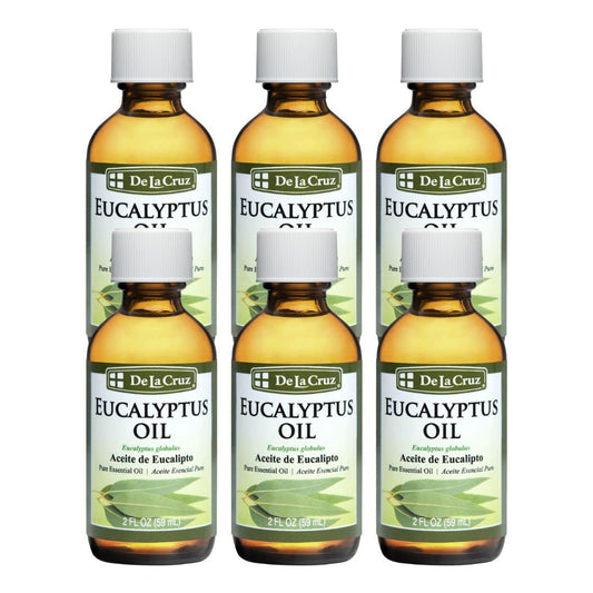 De La Cruz Eucalyptus essential oil bottle pour for easy diffuser dosing