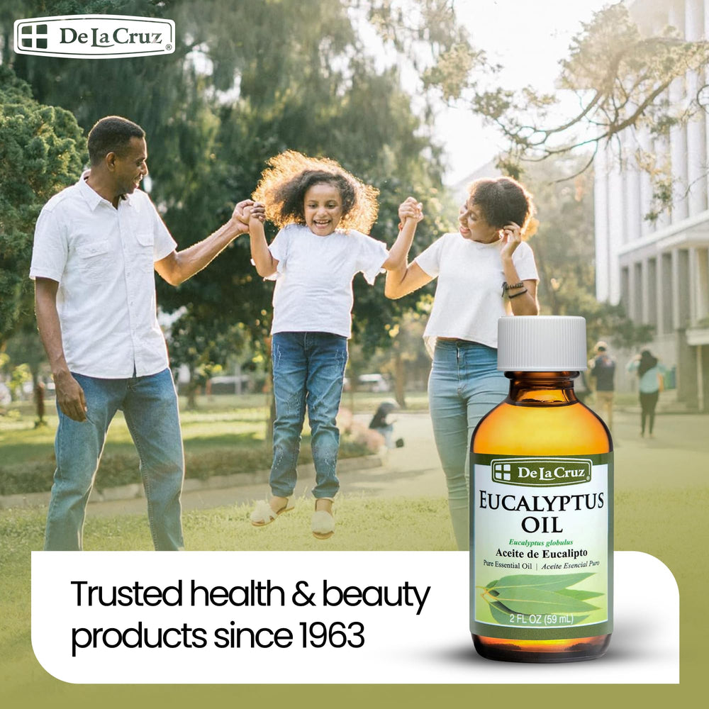 Packaging box for De La Cruz eucalyptus essential oil
