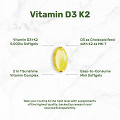 DEAL SUPPLEMENT 2-in-1 D3 K2 5000 IU daily dosage.