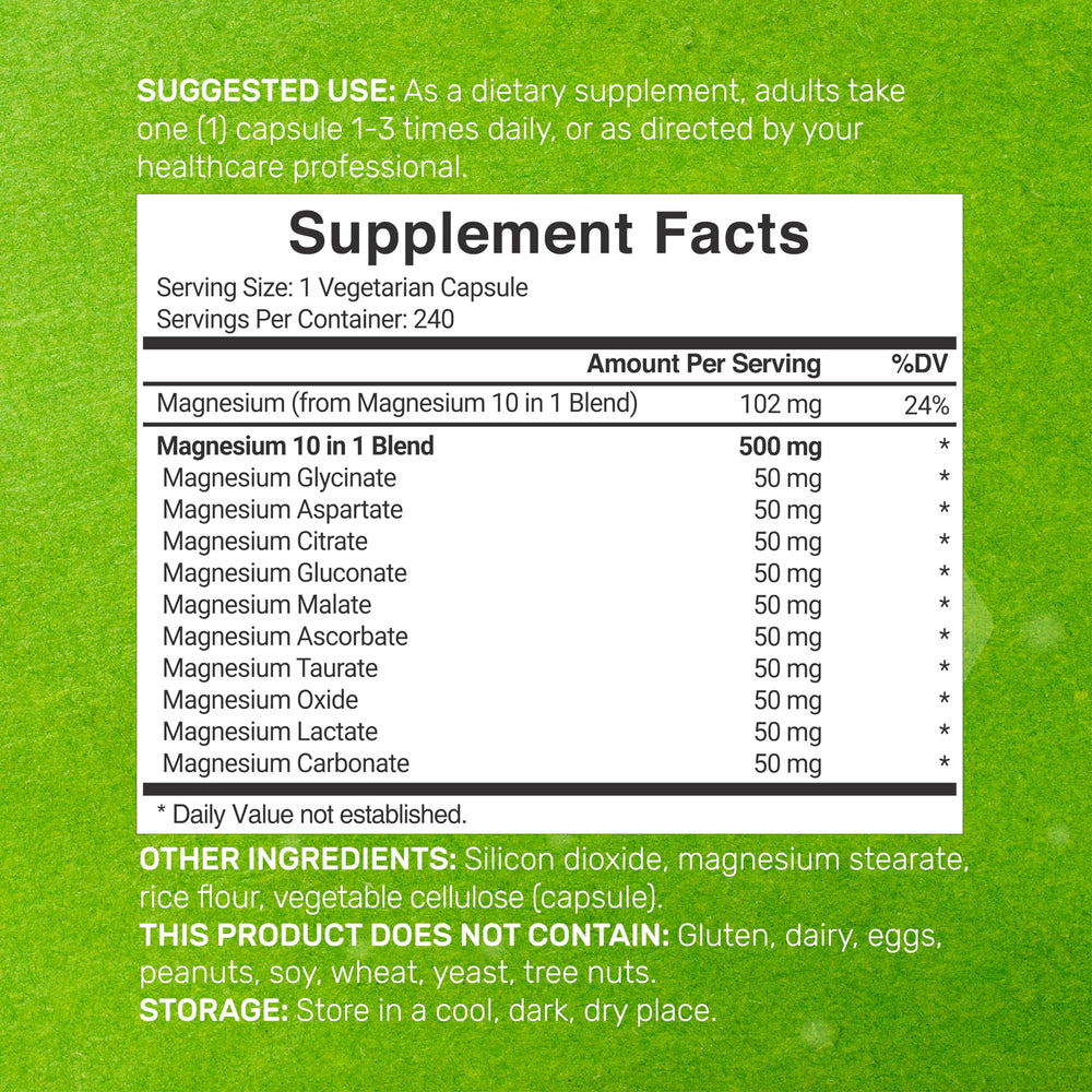 Deal Supplement two-pack magnesium complex bottles showing 480 capsules.