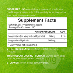 Deal Supplement magnesium glycinate jar with nutrition facts, good for overall wellness.
