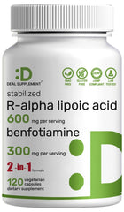 DEAL SUPPLEMENT R-ALA bottle close-up highlighting high-bioavailability formula for energy support