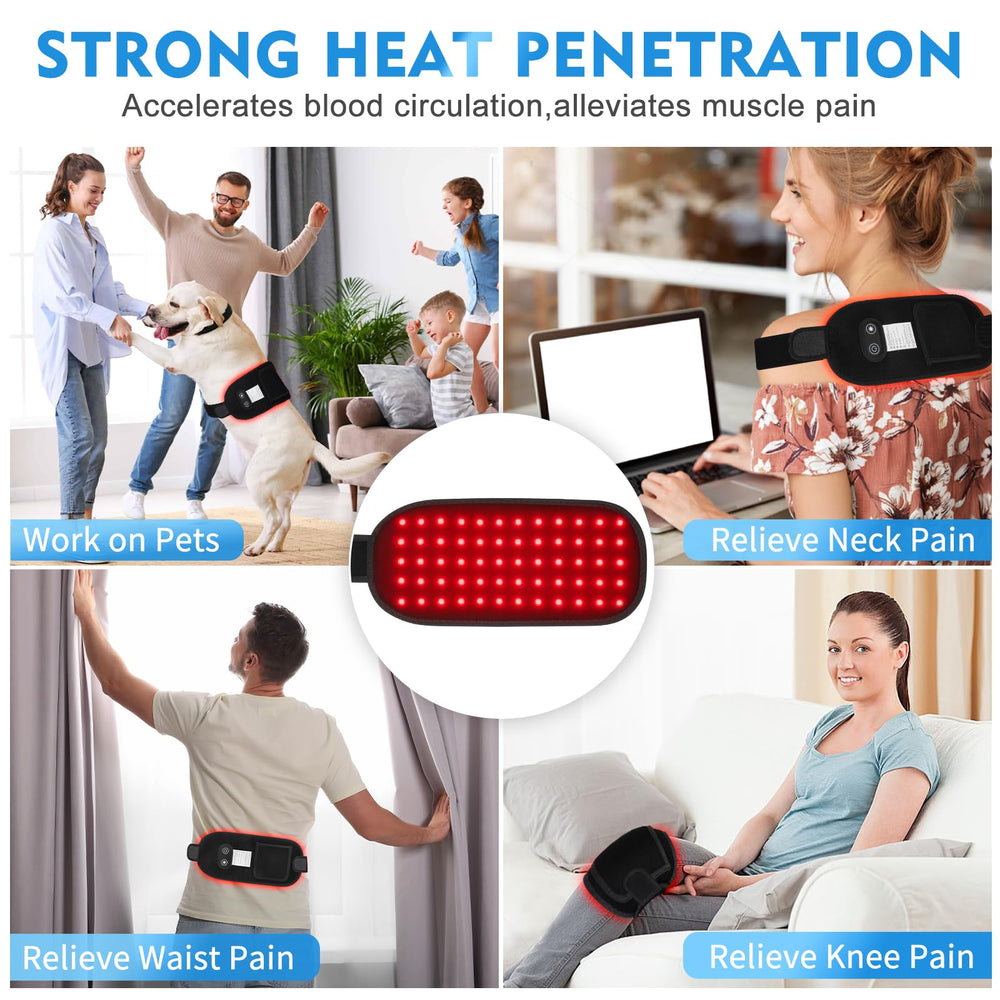 DEALGADGETS Red Light Therapy Belt Wrap 850nm close-up showing infrared light.