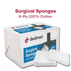 Dealmed 8-ply non-woven gauze texture offers absorbent, soft coverage.