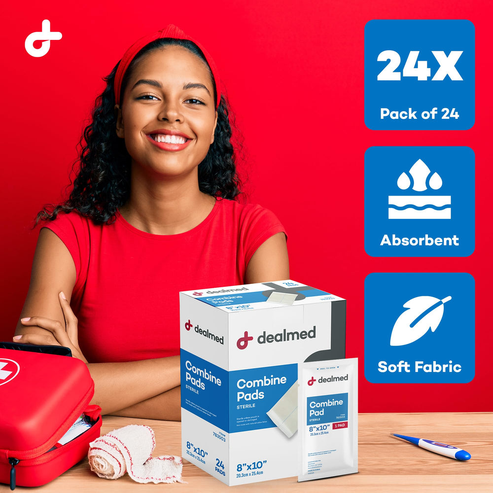 Dealmed ABD Combine Pad non-adherent surface for easy dressing changes.
