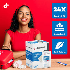 Dealmed ABD Combine Pad non-adherent surface for easy dressing changes.
