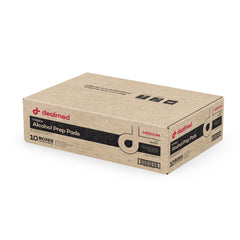 Dealmed alcohol prep pads pocket pack for quick on-the-go skin cleaning and surface prep.