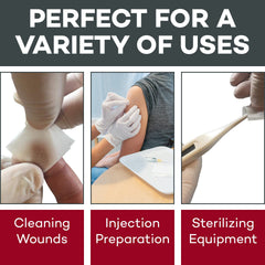 DealMed alcohol prep pad with generous size for thorough skin and minor wound cleaning.