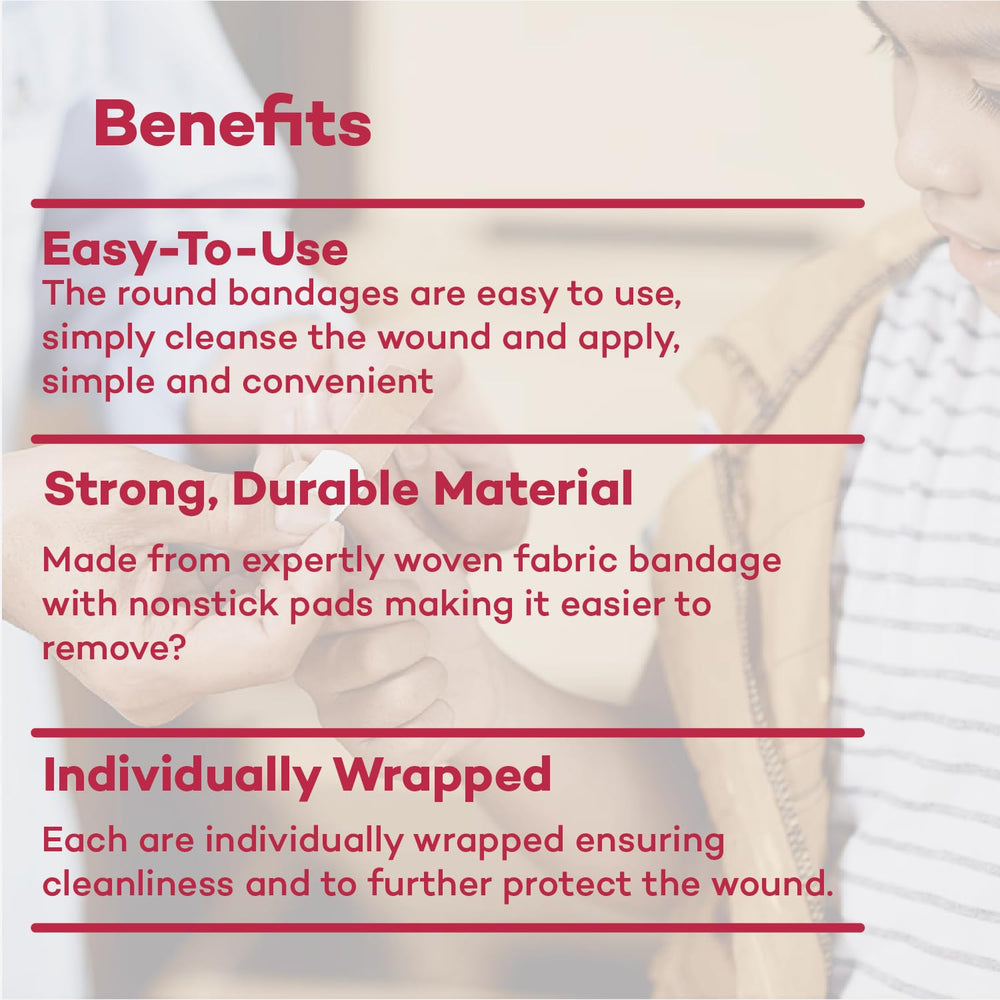 Compact oval design provides reliable coverage for small wounds with Dealmed.