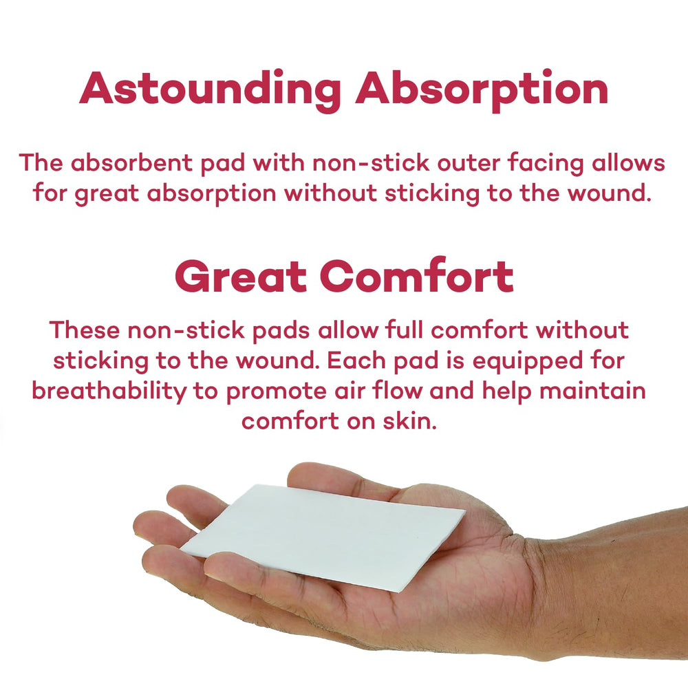 Gauze pad cut-to-fit with removable outer layer for customization.