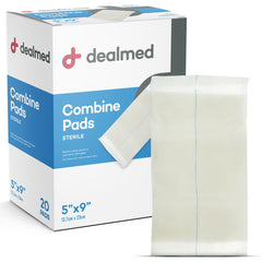 Dealmed hospital and emergency use pads for versatile wound care.