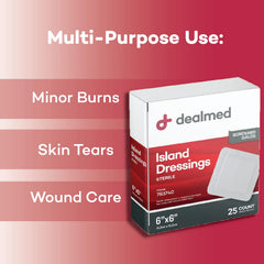 Dealmed individually packed islands for sterile handling and easy access.