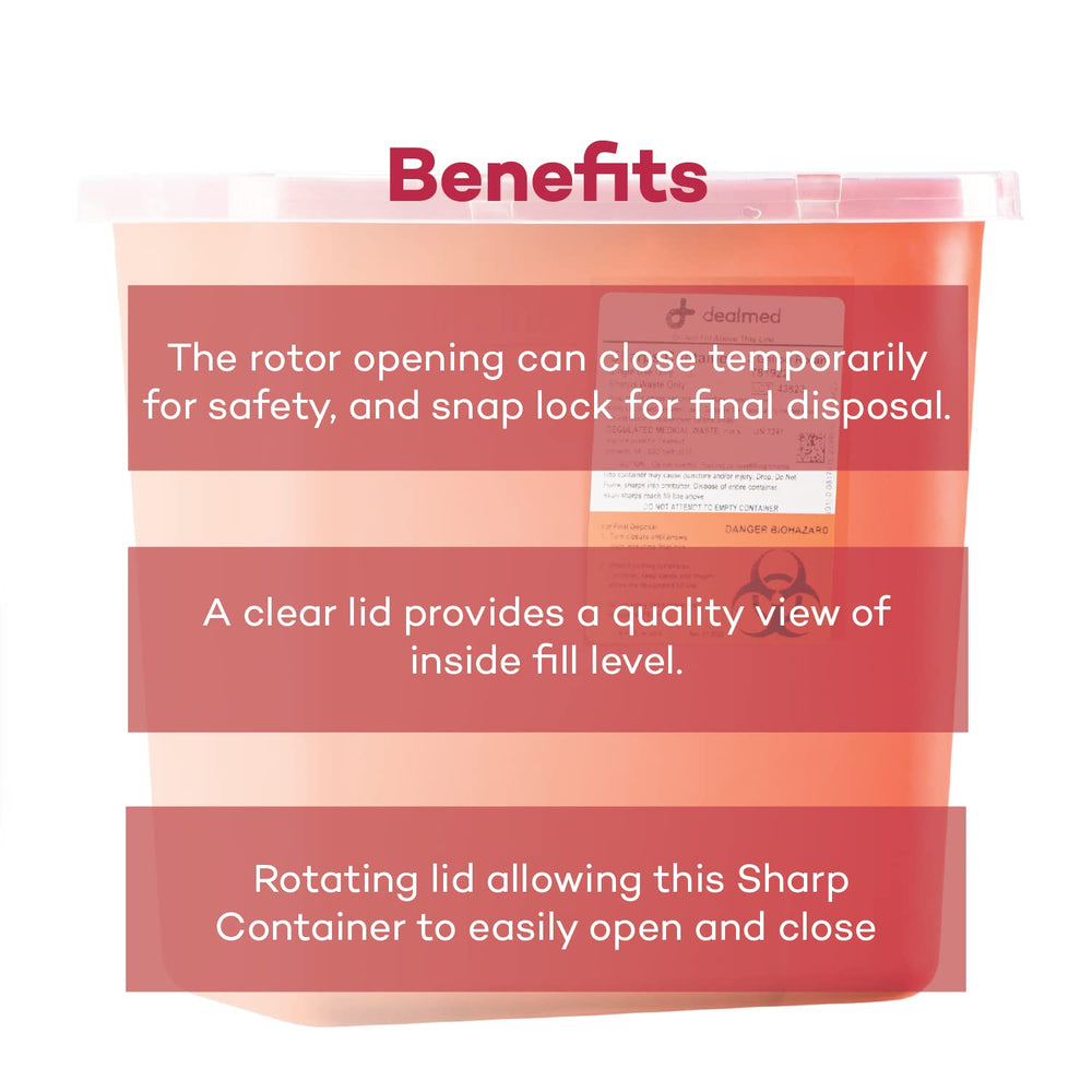 DealMed puncture-resistant container designed for safe handling