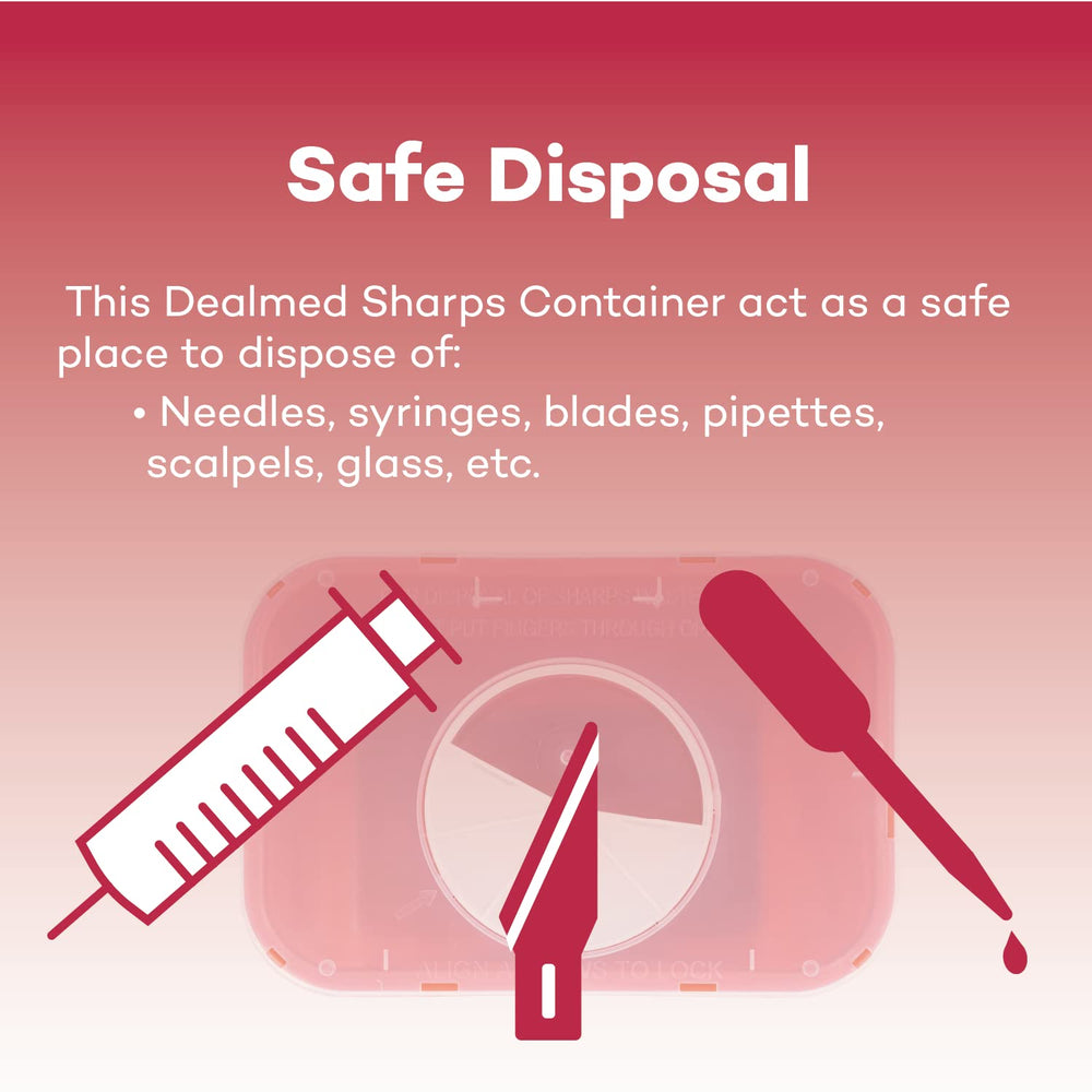 DealMed translucent red body for quick fill-level checks