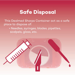 DealMed translucent red body for quick fill-level checks